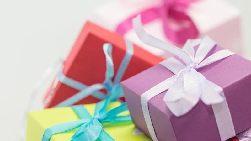 Gifts wrapped in pastel colors