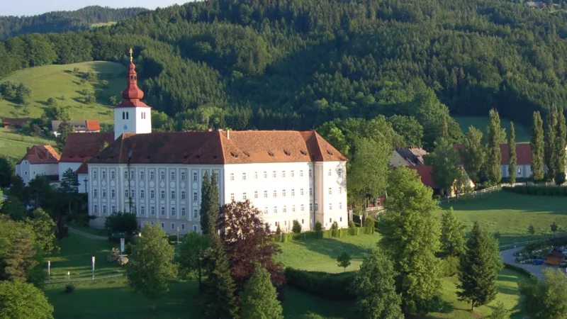 Baroque castle in a green natural landscape