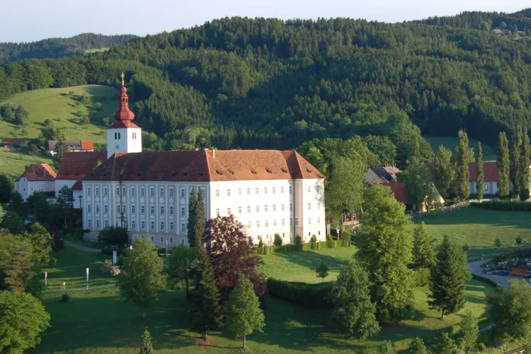 Baroque castle in a green natural landscape